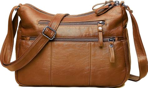 sac à bandoulière faux cuir marron